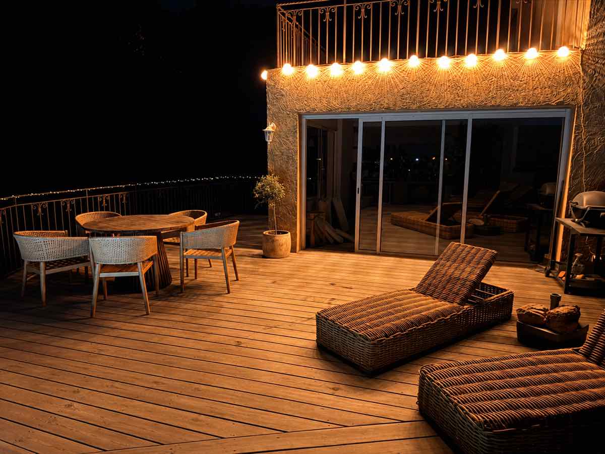 The deck in the evening